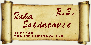 Raka Soldatović vizit kartica